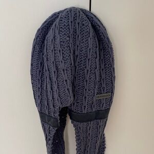 Kangol Charcoal Cable Knit Hat Scarf